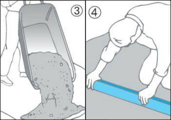 Stesura strato di cemento